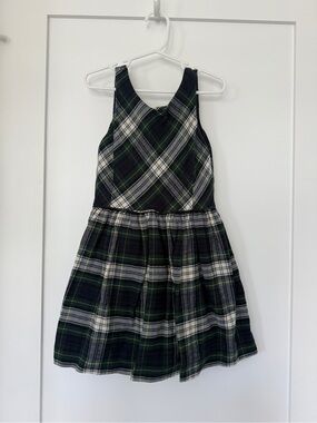 Polo by Ralph Lauren Navy & Green Plaid Girls' Pinafore Dress